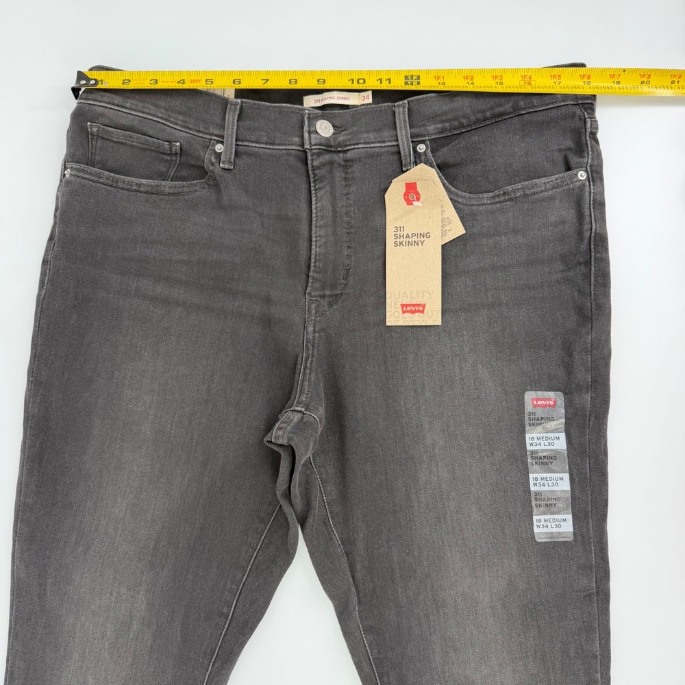Levi's 311 Shaping Skinny Jeans Womens 18 Medium W34 L30 Black NWT Mid Rise - Picture 11 of 14